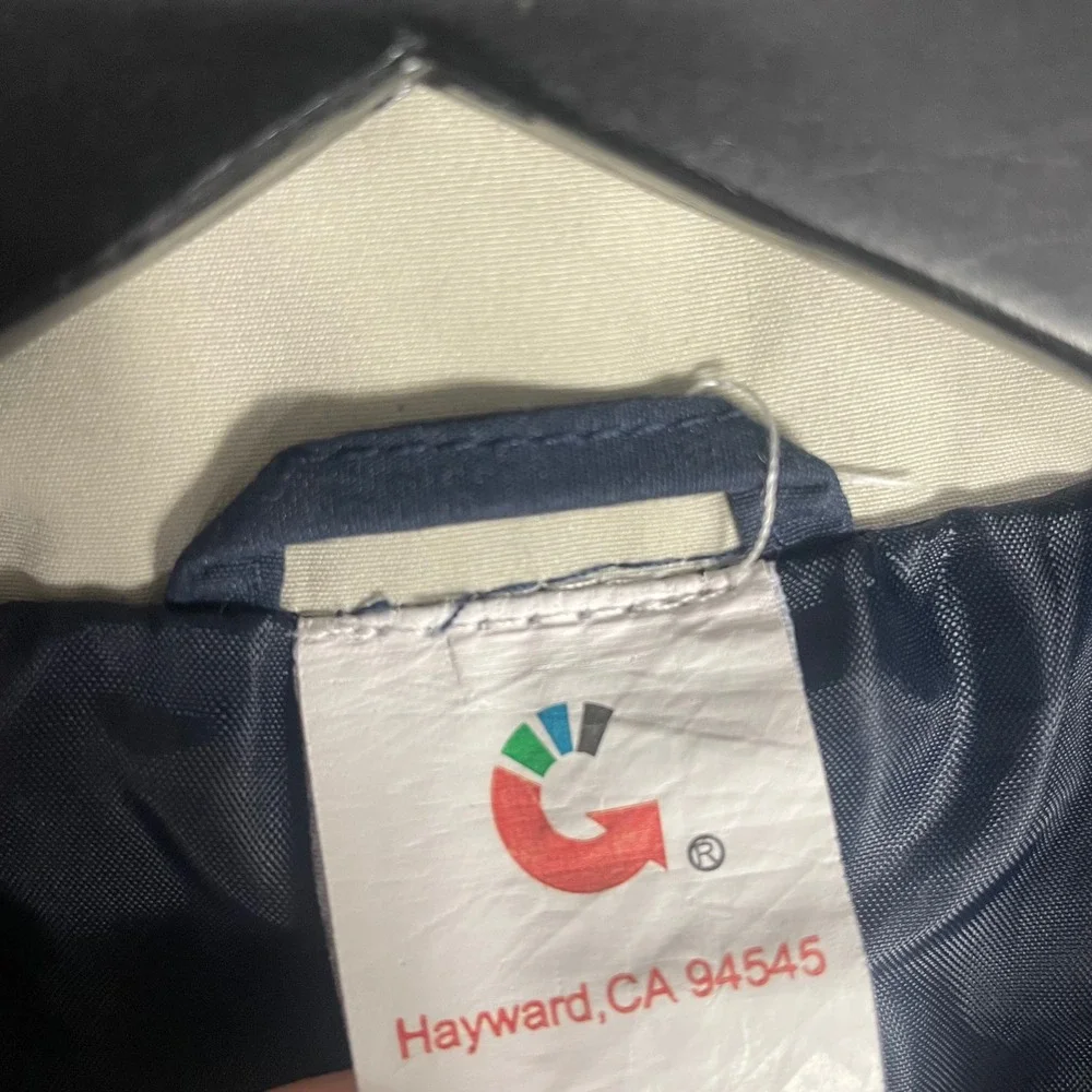 The Villages Navy Windbreaker Jacket Small Vintage Florida Golf Lined Zip